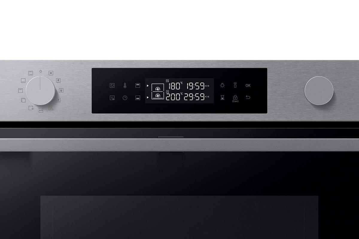 BACKOFEN NV7B4545VAS/U3  - Silberfarben, Design, Glas/Keramik (59,5/59,6/57,1cm) - Samsung