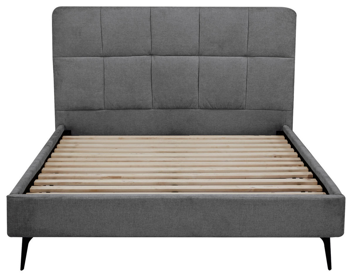 POLSTERBETT 140/200 cm  in Dunkelgrau  - Dunkelgrau/Schwarz, Design, Holz/Textil (140/200cm) - Boxxx