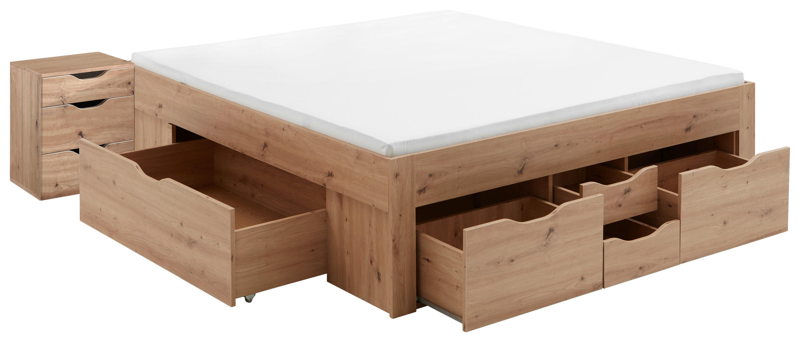 STAURAUMBETT 180/200 cm  in Eiche Artisan  - Eiche Artisan, KONVENTIONELL, Holzwerkstoff (180/200cm) - Boxxx