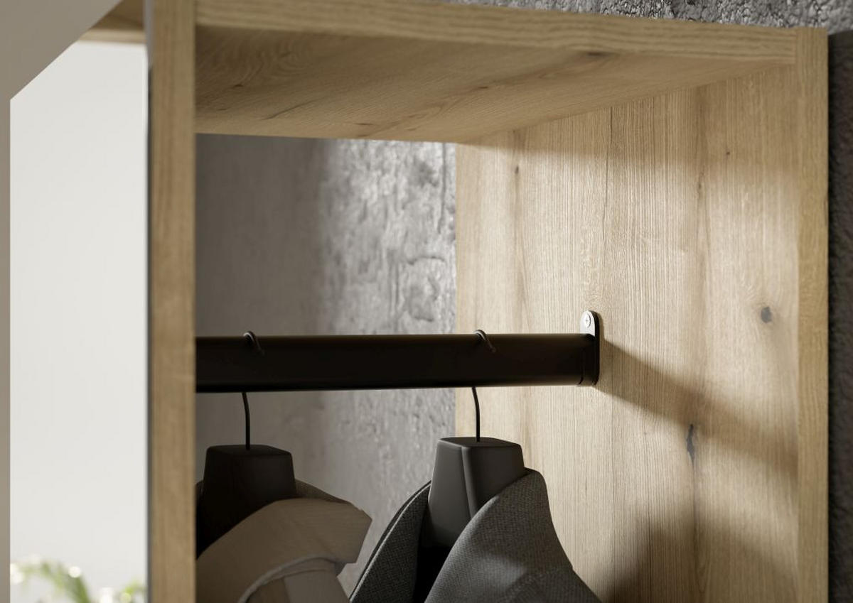 GARDEROBE  in 105/188/38 cm  - Eichefarben/Weiß, MODERN, Glas/Holzwerkstoff (105/188/38cm) - Xora