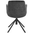 ARMLEHNSTUHL  , Stoffauswahl, Typenauswahl, Sitzfläche 360° drehbar  , Flachgewebe  ,  - Anthrazit/Schwarz, Design, Textil/Metall (60/88/64cm) - Novel