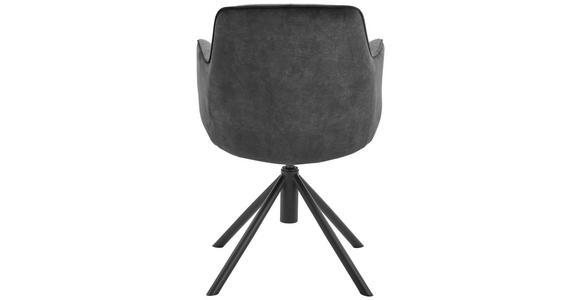 ARMLEHNSTUHL  , Stoffauswahl, Typenauswahl, Sitzfläche 360° drehbar  , Flachgewebe  ,  - Anthrazit/Schwarz, Design, Textil/Metall (60/88/64cm) - Novel