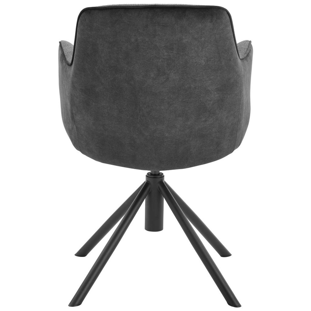 Thumbnail - Novel Armlehnstuhl, Anthrazit, Schwarz, Metall, Textil, konisch, rund, A-Form, 60x88x64 cm, Stoffauswahl, Typenauswahl, ...