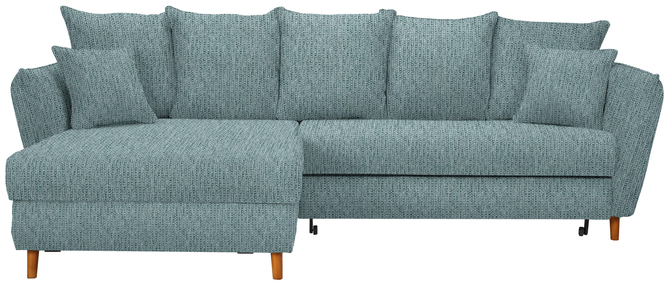 ECKSOFA in Webstoff Türkis  - Türkis/Eichefarben, Konventionell, Holz/Textil (284/162cm) - Carryhome