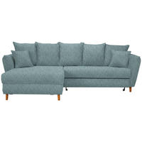 ECKSOFA in Webstoff Türkis  - Türkis/Eichefarben, Konventionell, Holz/Textil (284/162cm) - Carryhome