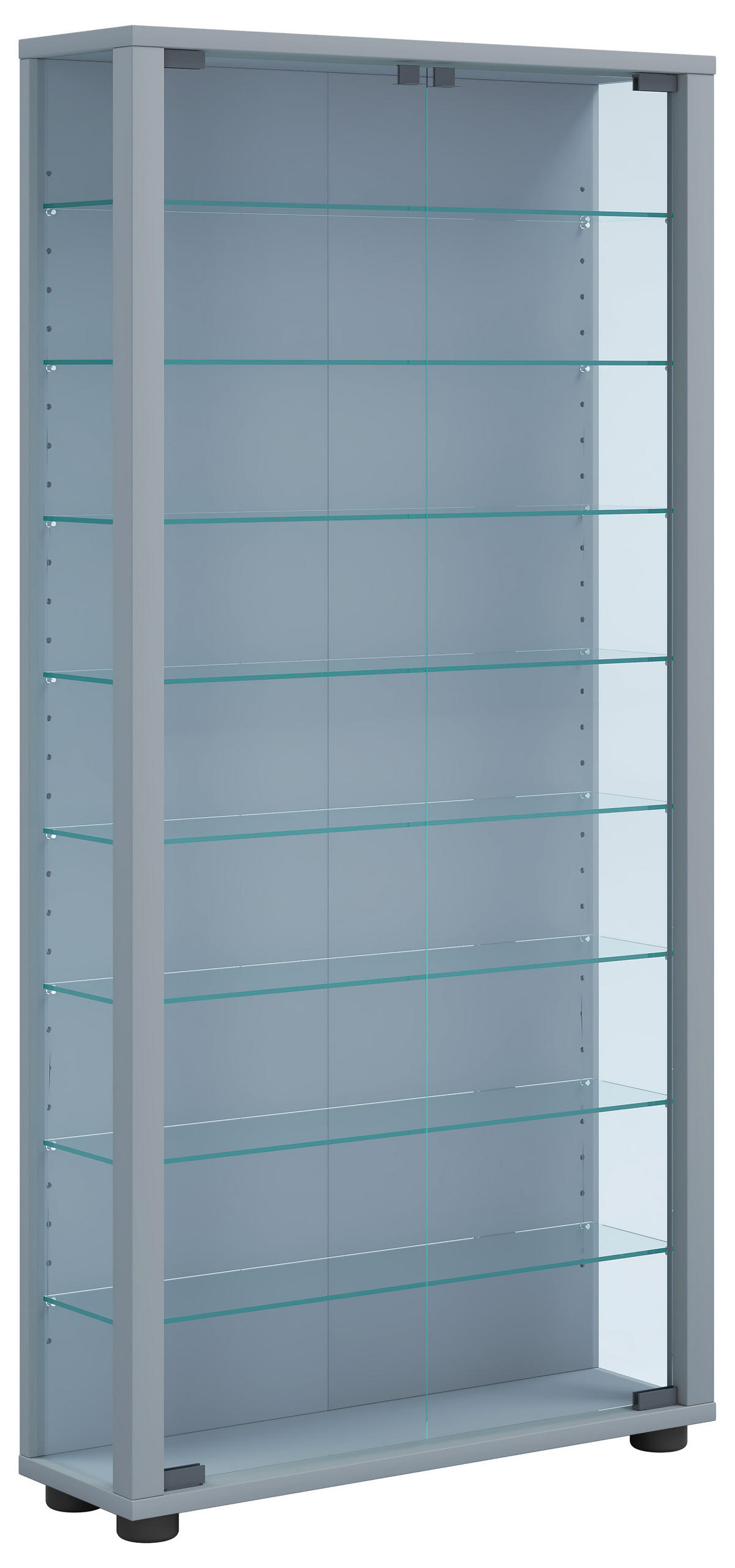 VITRINE Silberfarben  - Silberfarben, Modern, Glas/Holzwerkstoff (59/114,8/18cm) - MID.YOU
