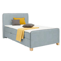 BOXBETT 100/200 cm  Mintgrau  - Mintgrau/Eichefarben, Design, Holz/Holzwerkstoff (100/200cm) - Moderano