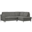 ECKSOFA in Chenille Dunkelgrau  - Dunkelgrau/Schwarz, MODERN, Holz/Textil (241/184cm) - Carryhome