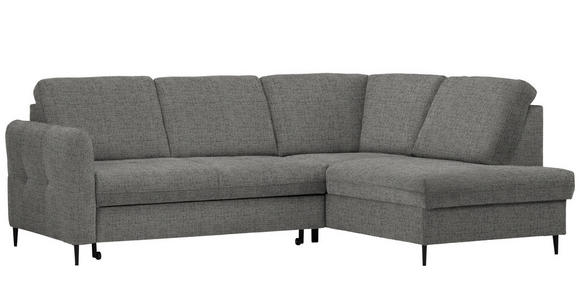 ECKSOFA in Chenille Dunkelgrau  - Dunkelgrau/Schwarz, MODERN, Holz/Textil (241/184cm) - Carryhome