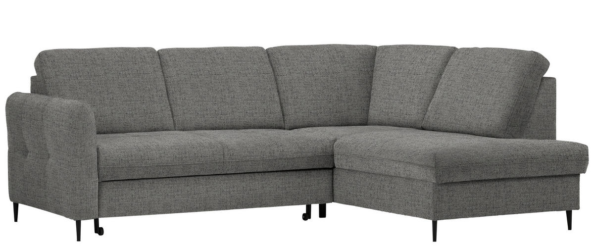 ECKSOFA in Chenille Dunkelgrau  - Dunkelgrau/Schwarz, Modern, Holz/Textil (241/184cm) - Carryhome
