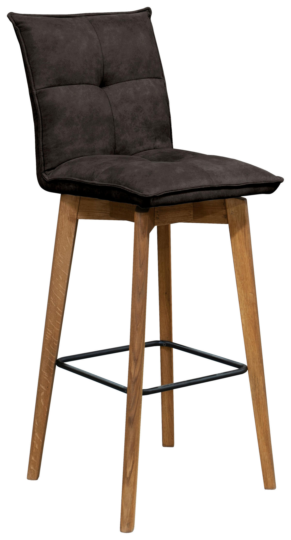 BARHOCKER in Dunkelgrau  - Dunkelgrau/Eichefarben, Natur, Holz (43/112/50cm) - Livetastic