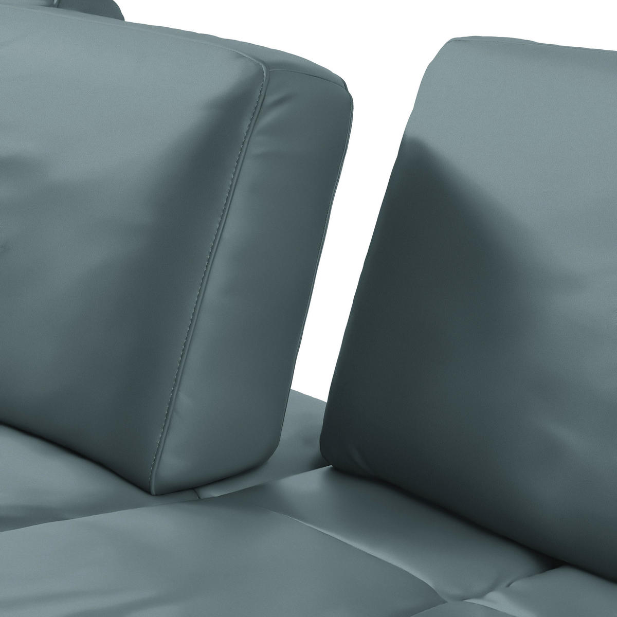 ECKSOFA in Echtleder Blau  - Blau/Bronzefarben, Design, Leder/Holz (176/314cm) - Valnatura