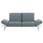 2,5-SITZER  in Echtleder Grau, Weiß  - Hellgrau/Weiß, Design, Leder/Holzwerkstoff (228/97/85cm) - Ambiente