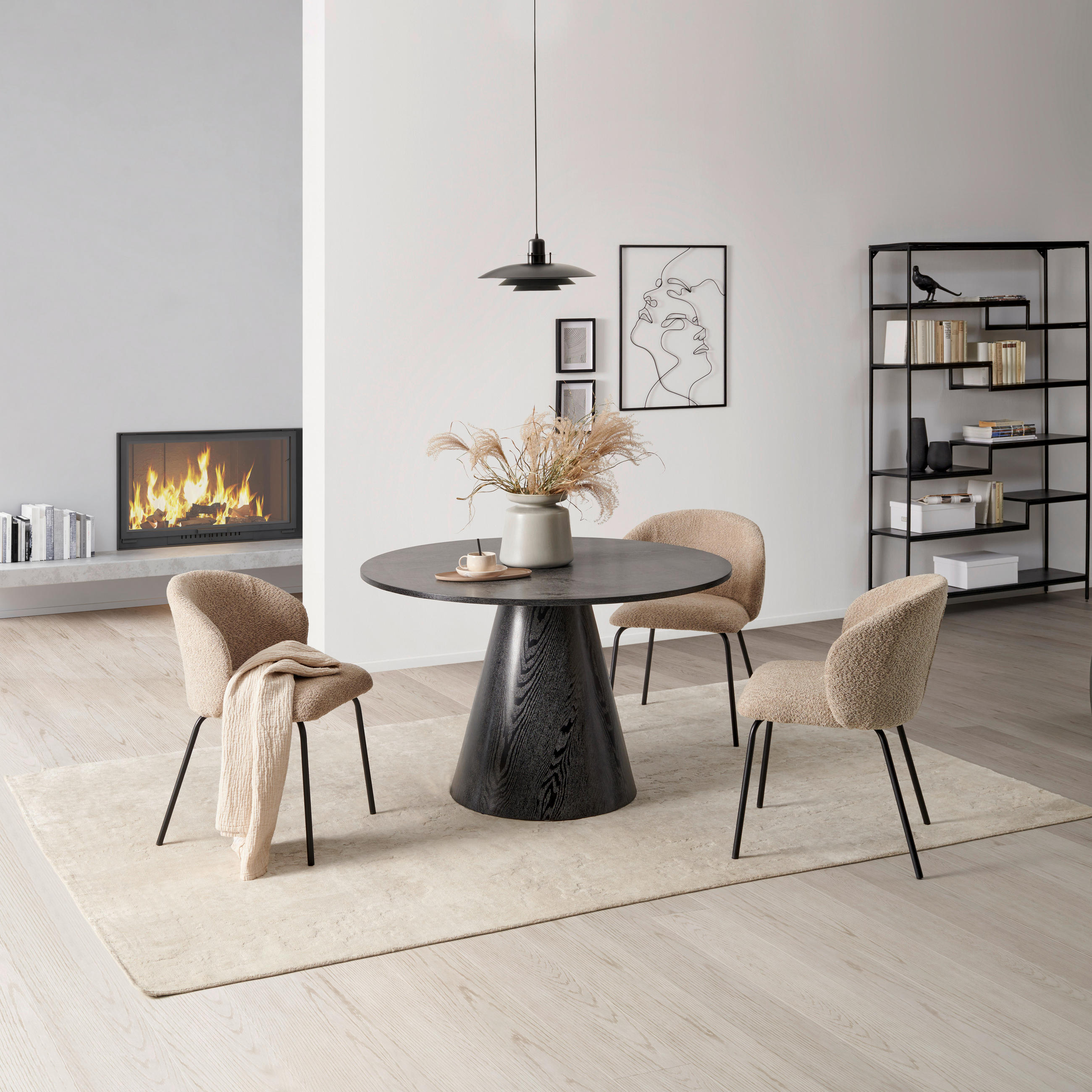 ESSTISCH in Holzwerkstoff  - Schwarz, MODERN, Holzwerkstoff (120/75/120cm) - MID.YOU