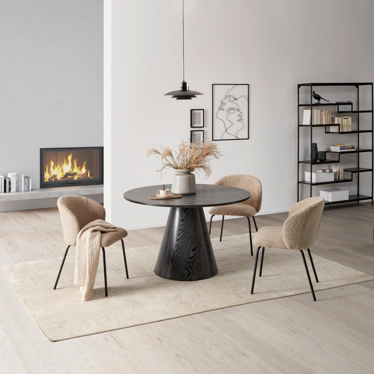ESSTISCH in Holzwerkstoff  - Schwarz, MODERN, Holzwerkstoff (120/75/120cm) - MID.YOU