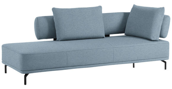 RÉCAMIERE Palio in Flachgewebe Hellgrau, Hellblau  - Hellgrau/Schwarz, Design, Textil/Metall (227/89/101cm) - Dieter Knoll