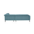 ECKSOFA in Feincord Türkis  280/205 cm  - Türkis/Schwarz, Design, Textil/Metall (280/205cm) - Xora