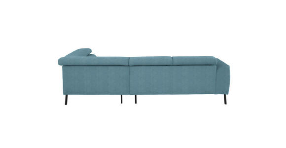 ECKSOFA in Feincord Türkis 280/205 cm - Türkis/Schwarz, Design, Textil/Metall (280/205cm) - Xora
