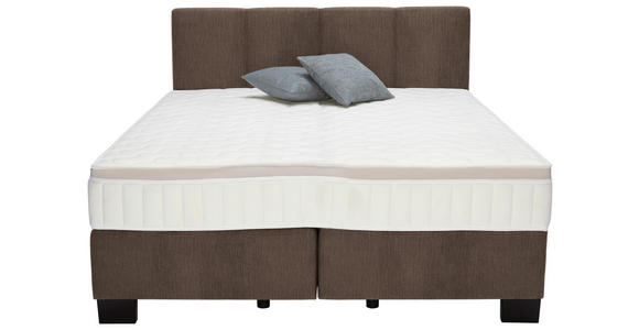 BOXSPRINGBETT 160/200 cm  in Braun  - Schwarz/Braun, Design, Kunststoff/Textil (160/200cm) - Hom`in