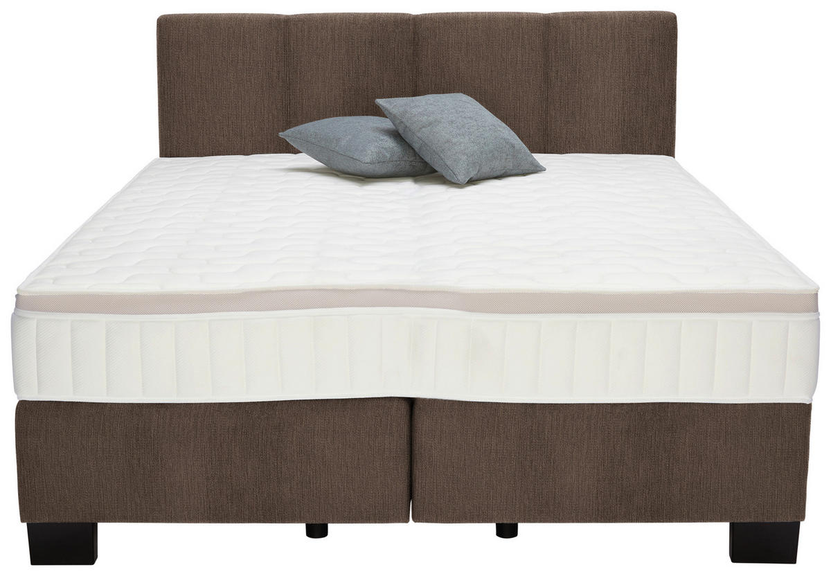 BOXSPRINGBETT 200/200 cm  in Braun  - Schwarz/Braun, Design, Kunststoff/Textil (200/200cm) - Hom`in