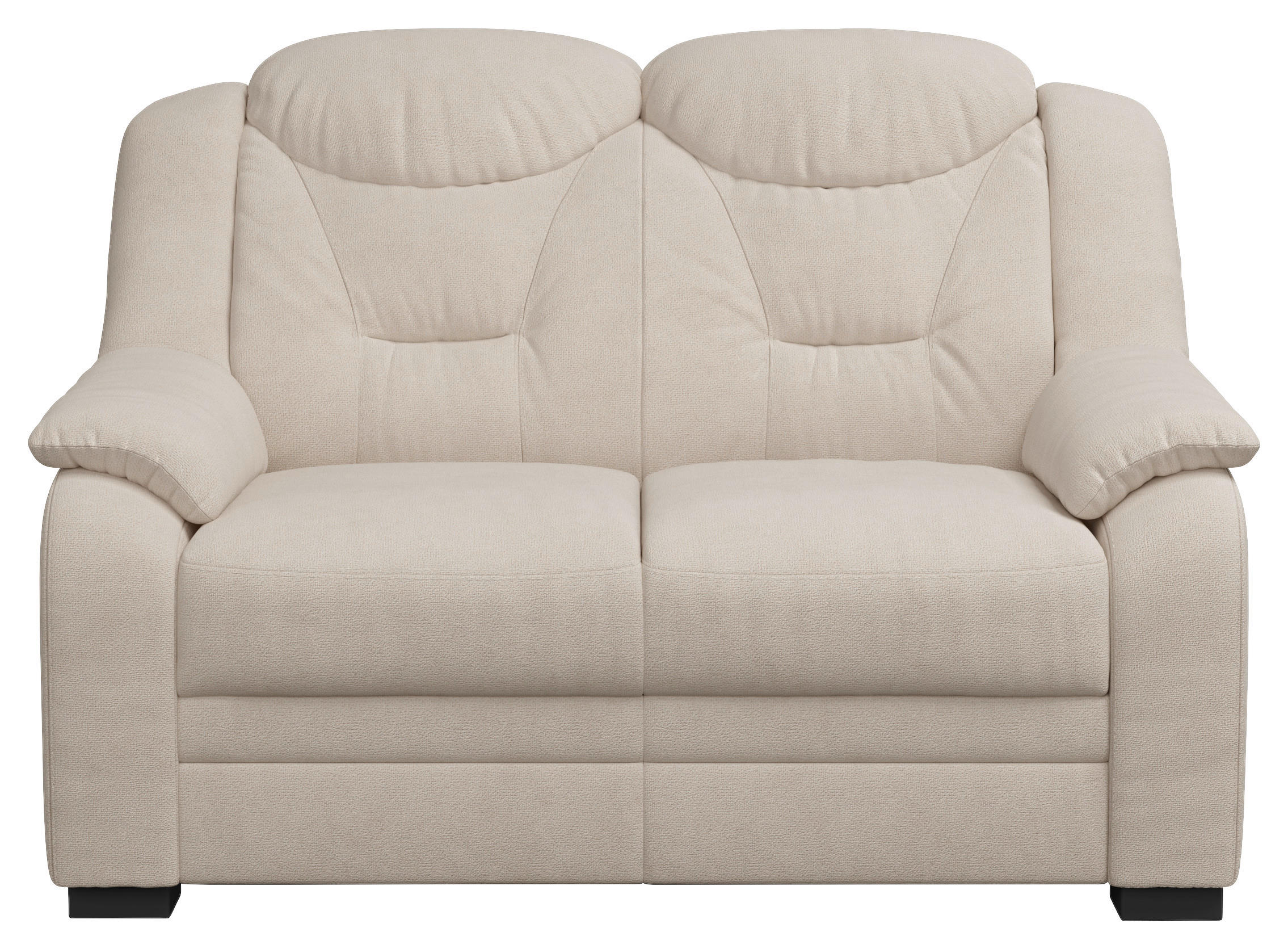 2-SITZER-SOFA Chenille Beige  - Beige/Schwarz, Basics, Kunststoff/Textil (138/99/99cm) - MID.YOU