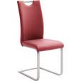 SCHWINGSTUHL  in Edelstahl Lederlook  - Edelstahlfarben/Bordeaux, Design, Textil/Metall (42/103/55cm) - Novel