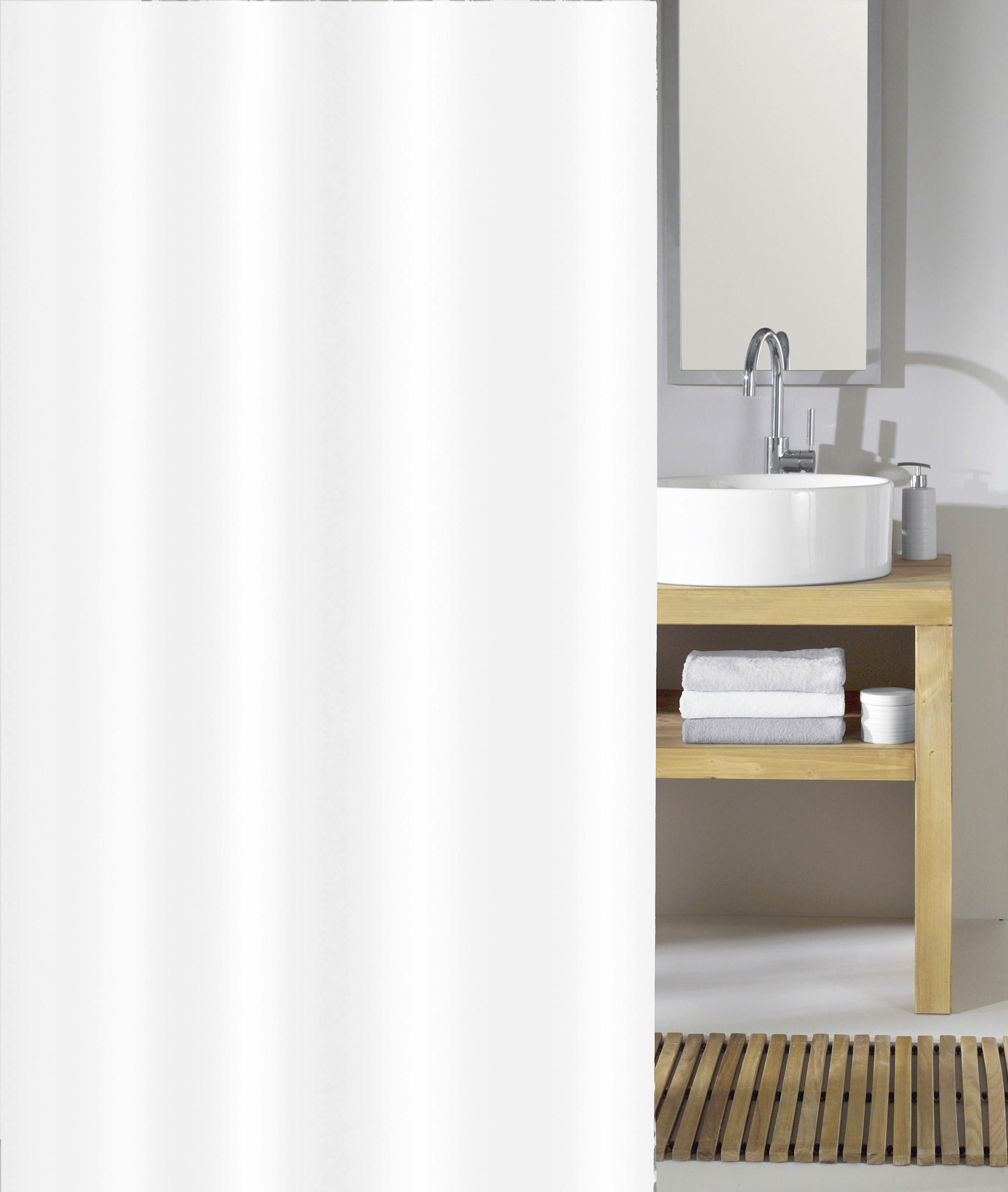 ZUHANYFÜGGÖNY  - fehér, Basics, műanyag (180/200cm) - Kleine Wolke