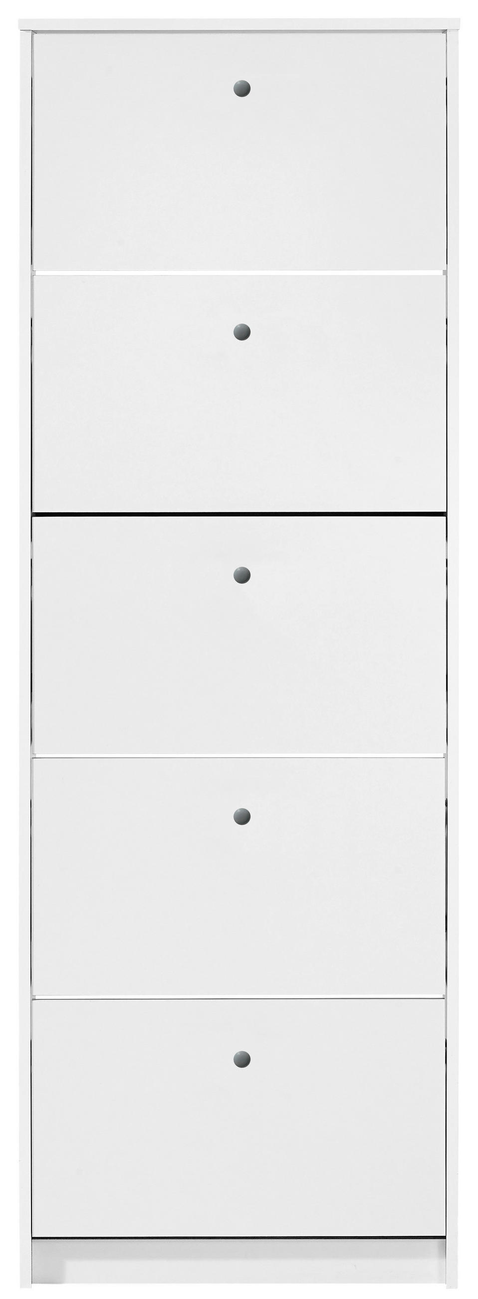 OMARA Z LOPUTAMI ZA ČEVLJE bela - srebrne barve/bela, Moderno, umetna masa/leseni material (58,5/169/17cm) - Carryhome