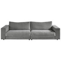 MEGASOFA in Feincord Grau  - Schwarz/Grau, Design, Kunststoff/Textil (290/86/127cm) - Pure Home Lifestyle
