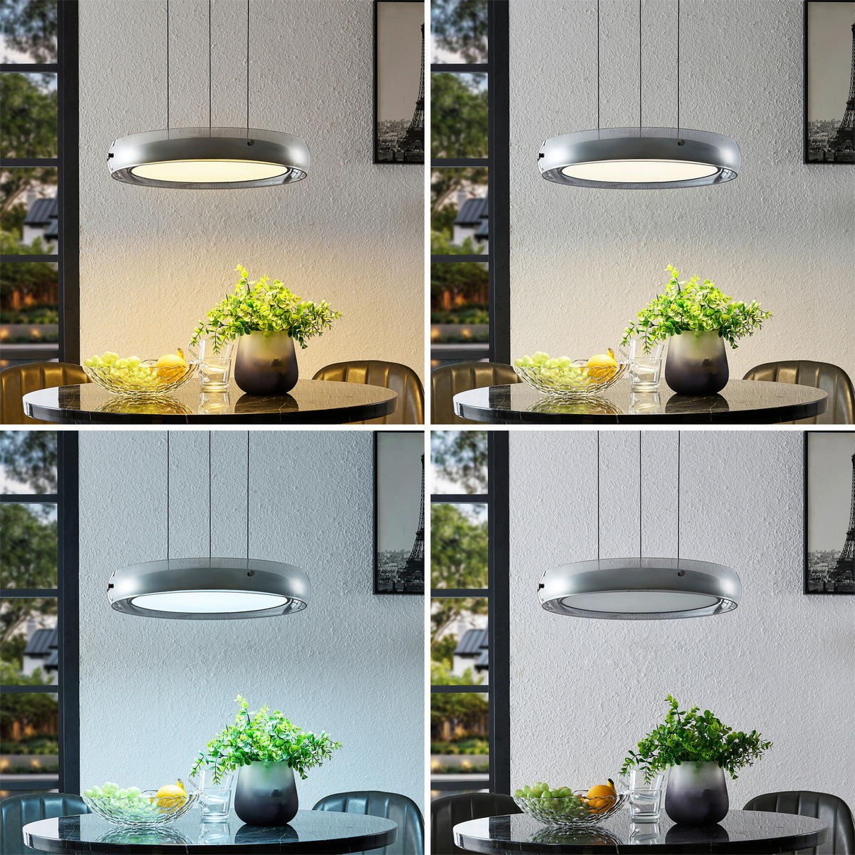 LED-HÄNGELEUCHTE Homam 50/20-150 cm   - Schwarz/Grau, Basics, Glas/Kunststoff (50/20-150cm) - Dieter Knoll