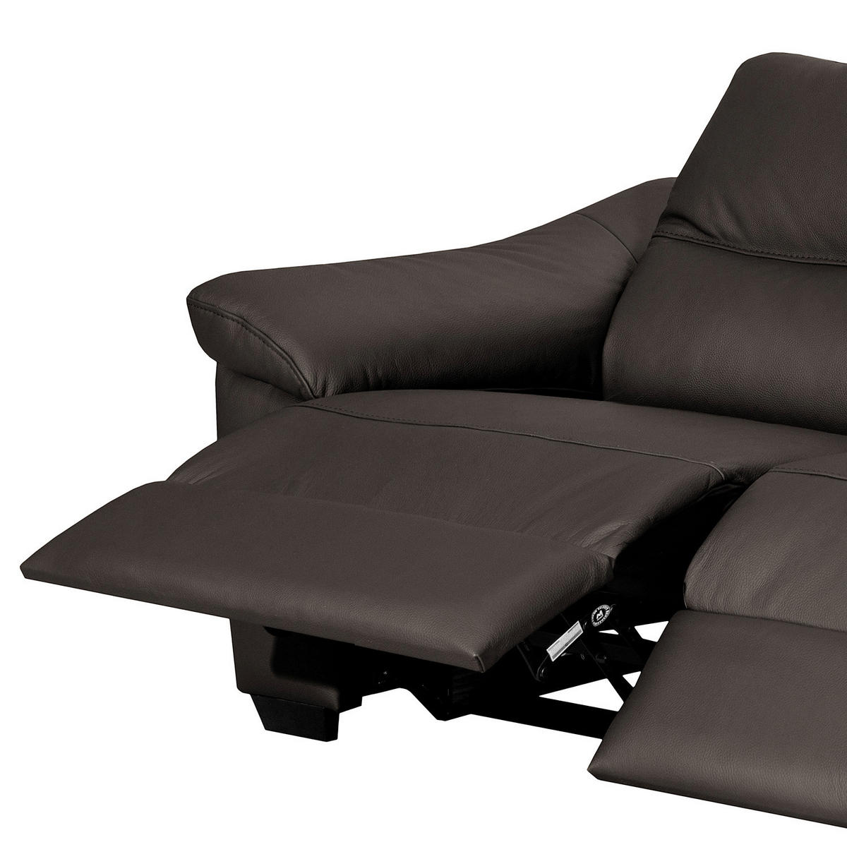 2-SITZER-SOFA  in Echtleder Braun   - Schwarz/Braun, Design, Leder/Holz (174/97/97cm) - Livetastic