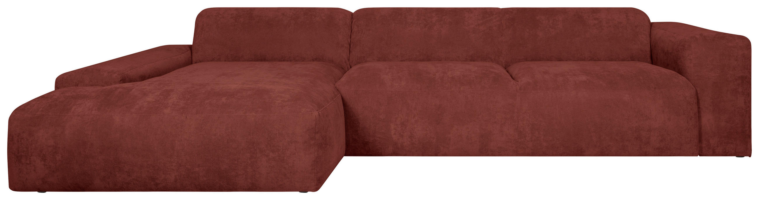 ECKSOFA HANNAH Rot Cord  - Rot/Schwarz, Design, Kunststoff/Textil (170/343cm) - MID.YOU