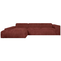 ECKSOFA HANNAH Rot Cord  - Rot/Schwarz, Design, Kunststoff/Textil (170/343cm) - MID.YOU