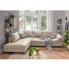 ECKSOFA in Cord Beige  - Beige/Schwarz, Design, Holz/Textil (202/298cm) - MID.YOU