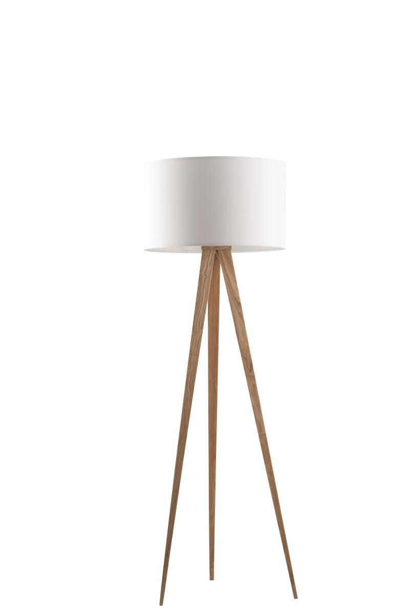 STEHLEUCHTE 50/157 cm    - Eichefarben/Weiß, KONVENTIONELL, Holz/Textil (50/157cm) - Zuiver