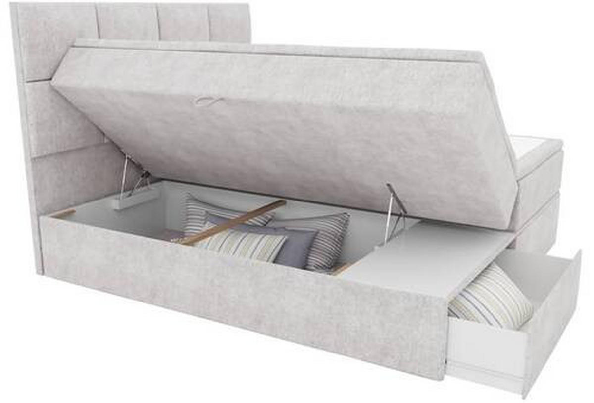 BOXBETT 140/200 cm  in Weiß  - Schwarz/Weiß, KONVENTIONELL, Kunststoff/Textil (140/200cm) - Boxxx