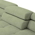 ECKSOFA  in Flachgewebe Olivgrün  224/282 cm  - Chromfarben/Olivgrün, KONVENTIONELL, Textil/Metall (224/282cm) - Hom`in