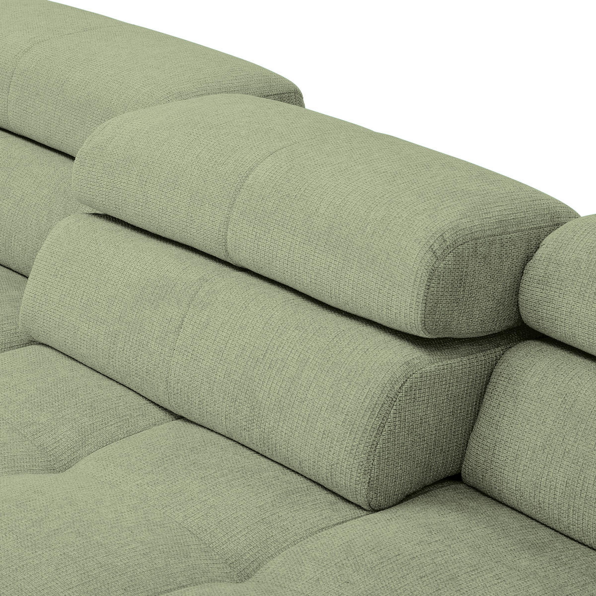 ECKSOFA in Flachgewebe Olivgrün  224/282 cm  - Chromfarben/Olivgrün, KONVENTIONELL, Textil/Metall (224/282cm) - Hom`in