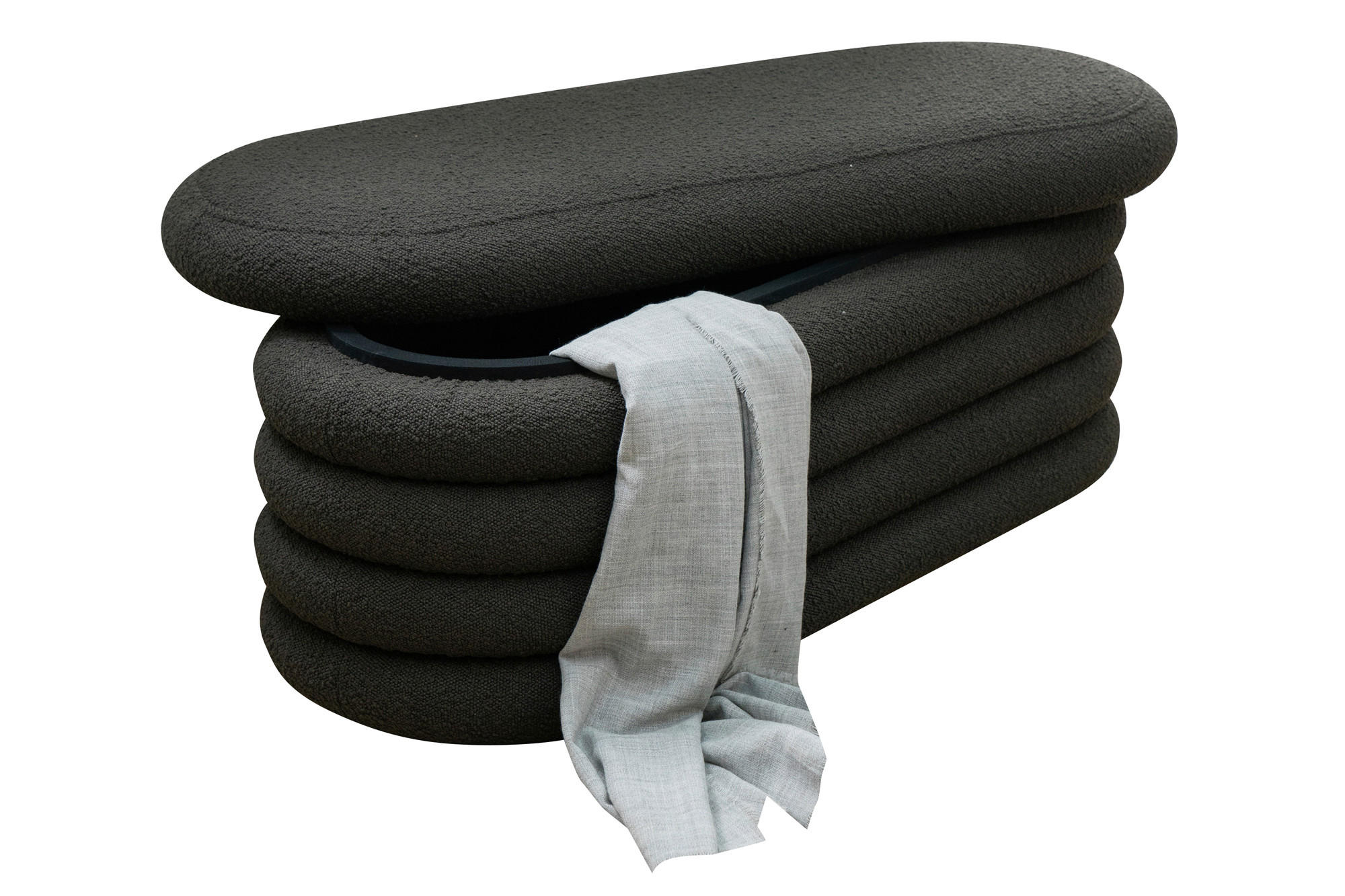 BETTBANK 108/42/45 cm   - Anthrazit, MODERN, Textil (108/42/45cm) - Livetastic