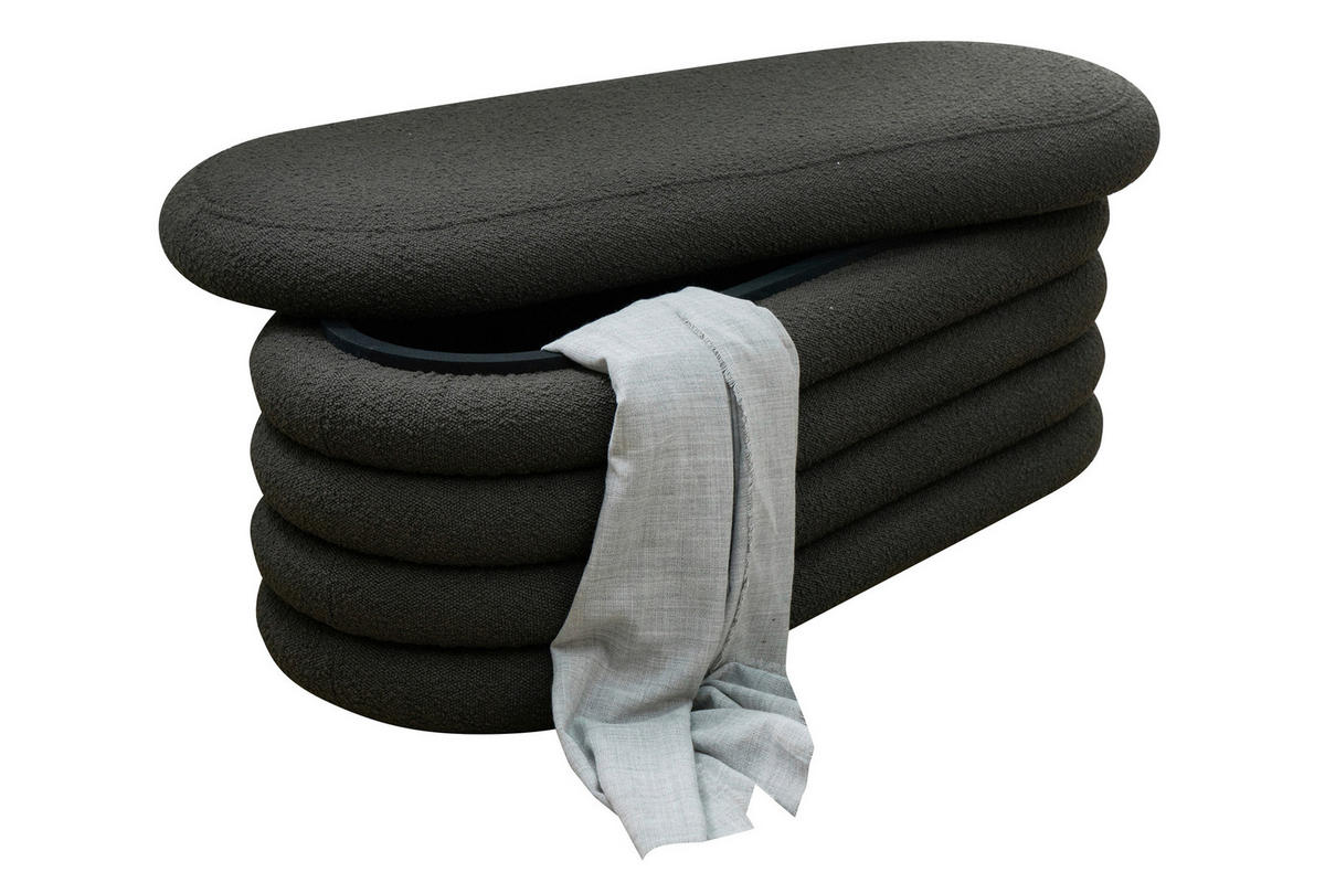 BETTBANK Bouclé Anthrazit  - Anthrazit, MODERN, Textil (108/42/45cm) - Livetastic