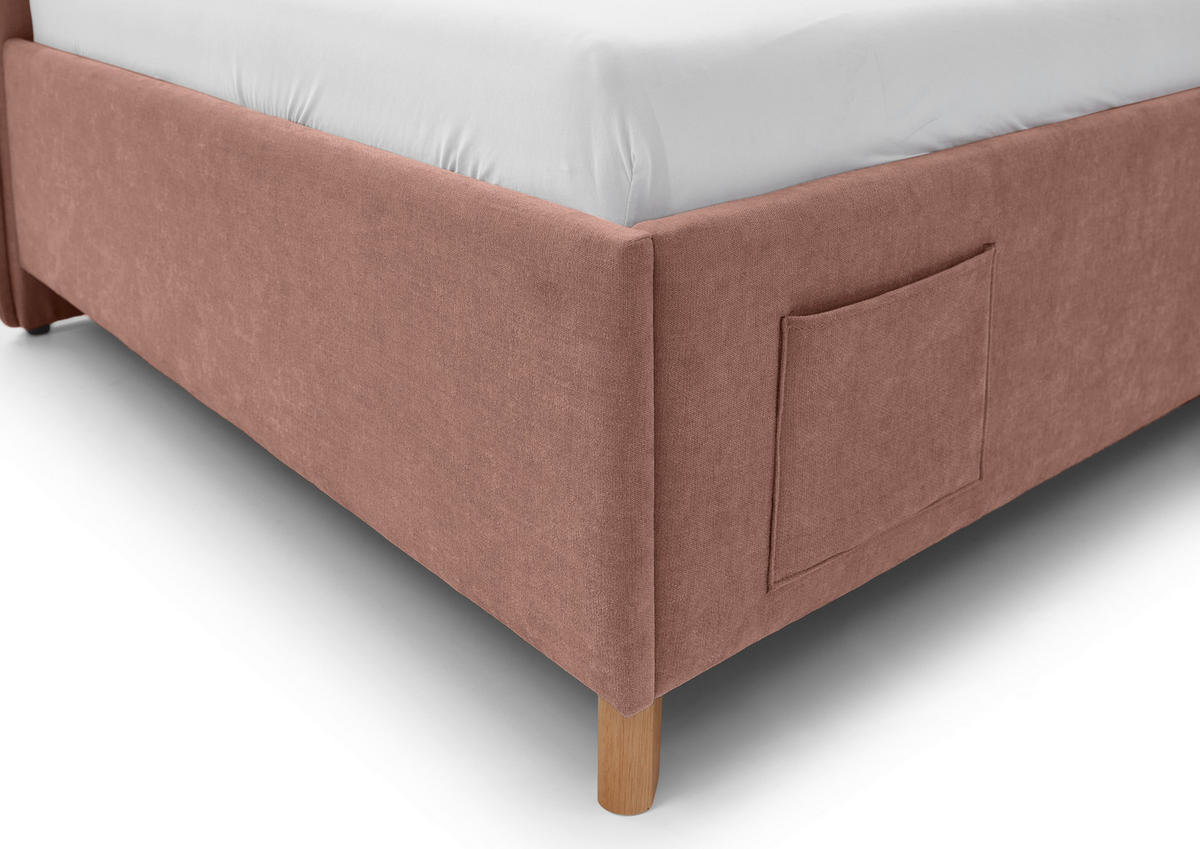 POLSTERLIEGE Flachgewebe Rosa  - Eichefarben/Birkefarben, KONVENTIONELL, Holz/Textil (120/200cm) - Stylife