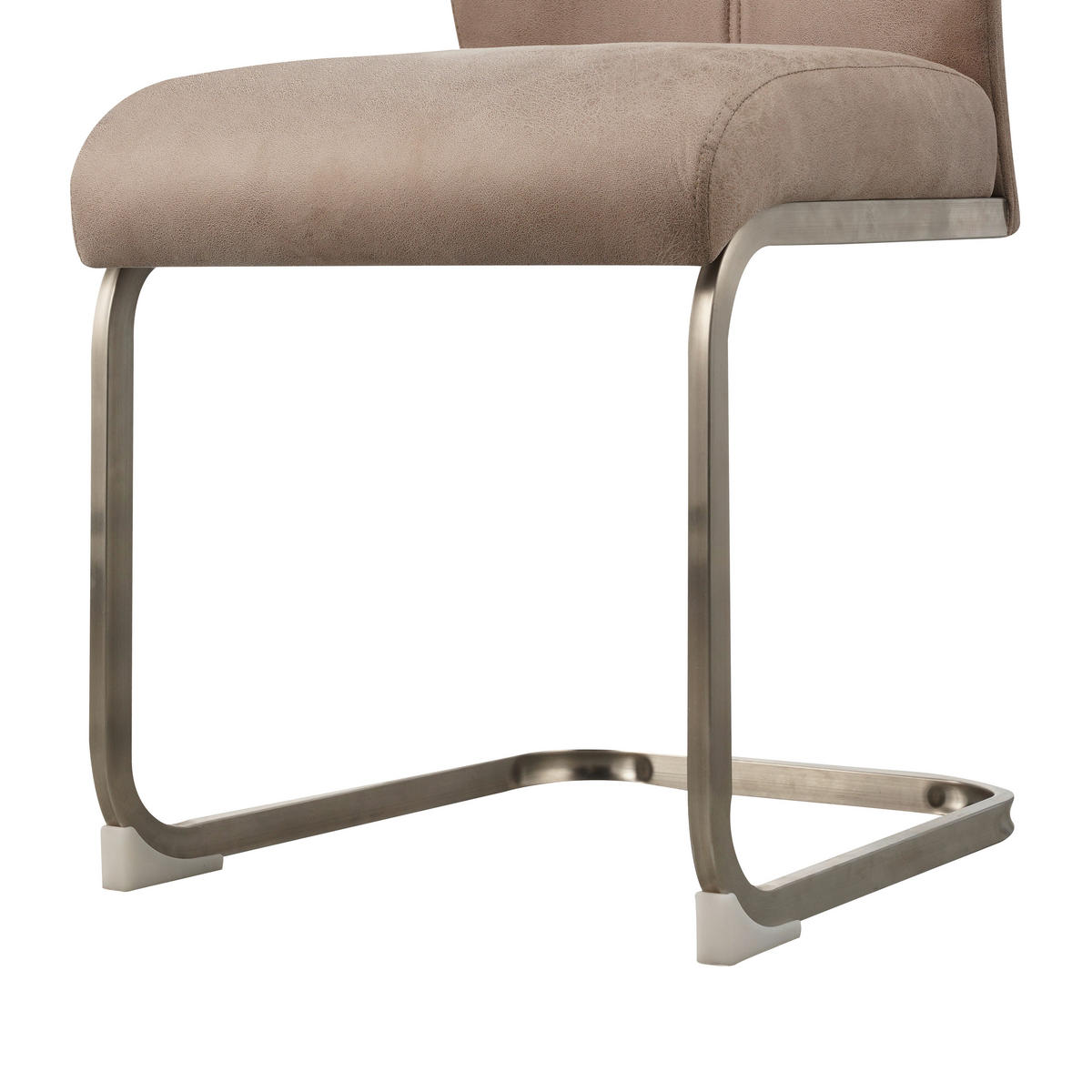 NIHAJNI STOL, kovina, tekstil naravne barve, barve nerjavečega jekla  - barve nerjavečega jekla/naravne barve, Design, kovina/tekstil (43/97/57cm) - Carryhome
