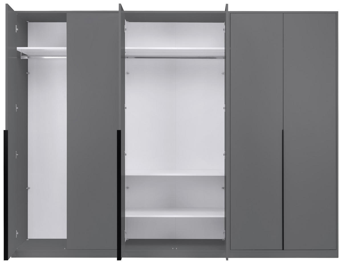 DREHTÜRENSCHRANK Graphitfarben  - Schwarz/Graphitfarben, Modern, Holzwerkstoff/Metall (276/211/53cm) - MID.YOU