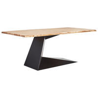 ESSTISCH Akazie vollmassiv rechteckig Schwarz, Akaziefarben  - Schwarz/Akaziefarben, MODERN, Holz/Metall (200/100/76cm) - Livetastic