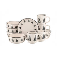 FRUKOSTSERVIS Nordic Christmas Black svart, vit 12 delar 4 personer  - vit/svart, Basics, keramik - Creatable