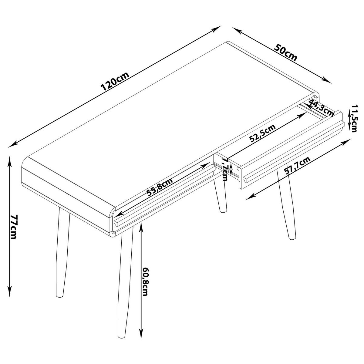 SCHREIBTISCH 120/77/50 cm  in Grau  - Schwarz/Grau, Design, Holzwerkstoff (120/77/50cm) - MID.YOU
