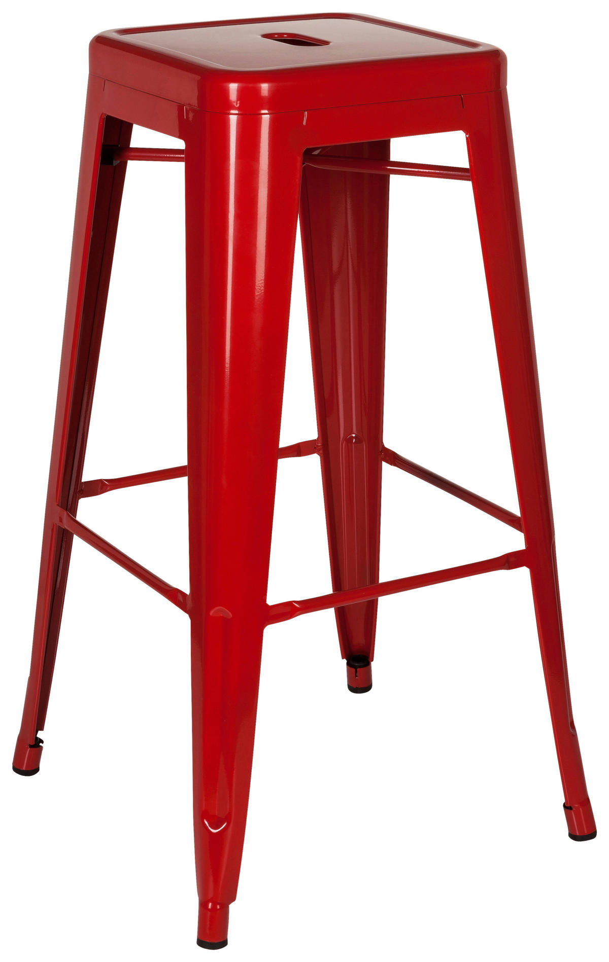 BARHOCKER Rot Stahl stapelbar  - Rot, Basics, Metall (44/77/44cm) - MID.YOU