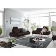 3-SITZER-SOFA in Leder Braun  - Schwarz/Braun, Design, Leder/Metall (222/86/104cm) - Dieter Knoll