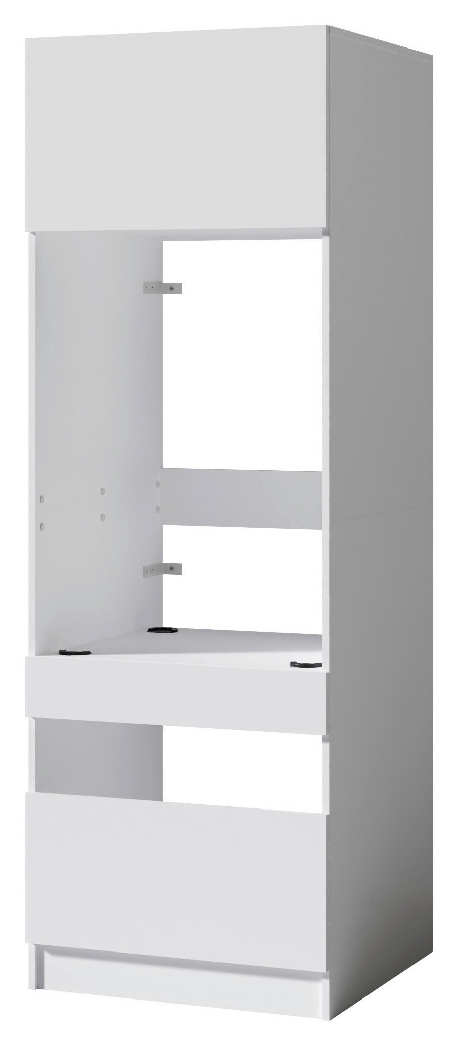 WASCHMASCHINENSCHRANK  68/200/68 cm  - Schwarz/Weiß, Design, Holzwerkstoff/Metall (68/200/68cm) - Milino
