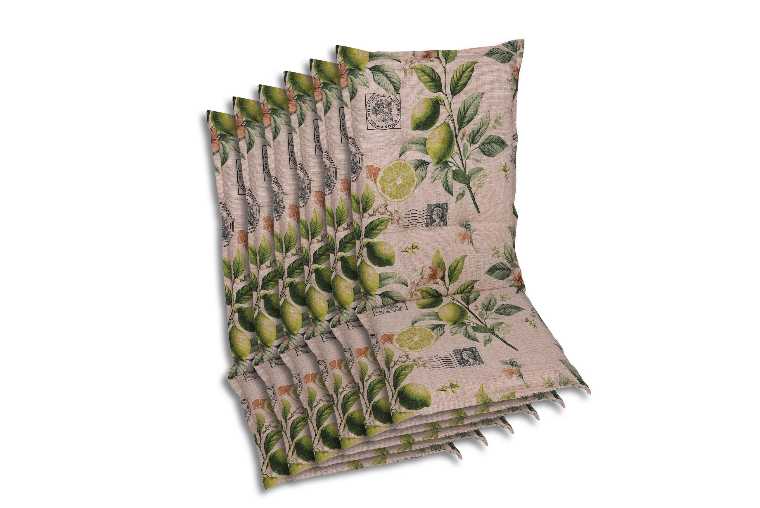 SESSELAUFLAGENSET in Gelb, Grün, Sandfarben Zitronen  - Sandfarben/Gelb, Basics, Textil (50/7/120cm)